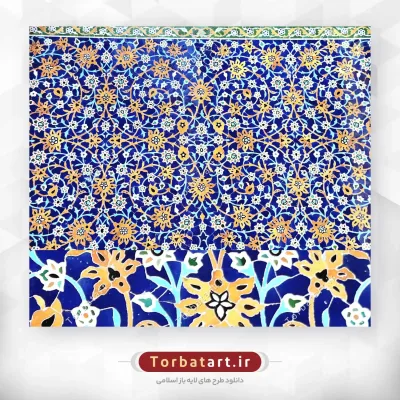 عکس کاشی کاری ایرانی با گل های تزئینی