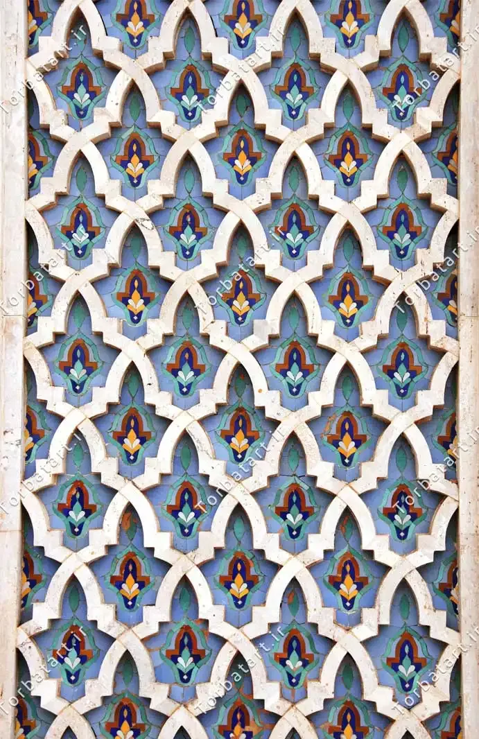 عکس کاشی کاری مسجد حسن دوم در مراکش — تصویر 2