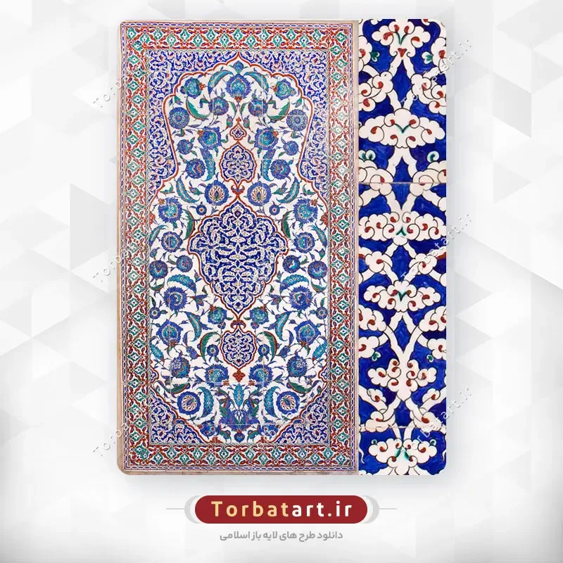 عکس کاشی کاری سنتی با نقوش گل و بوته
