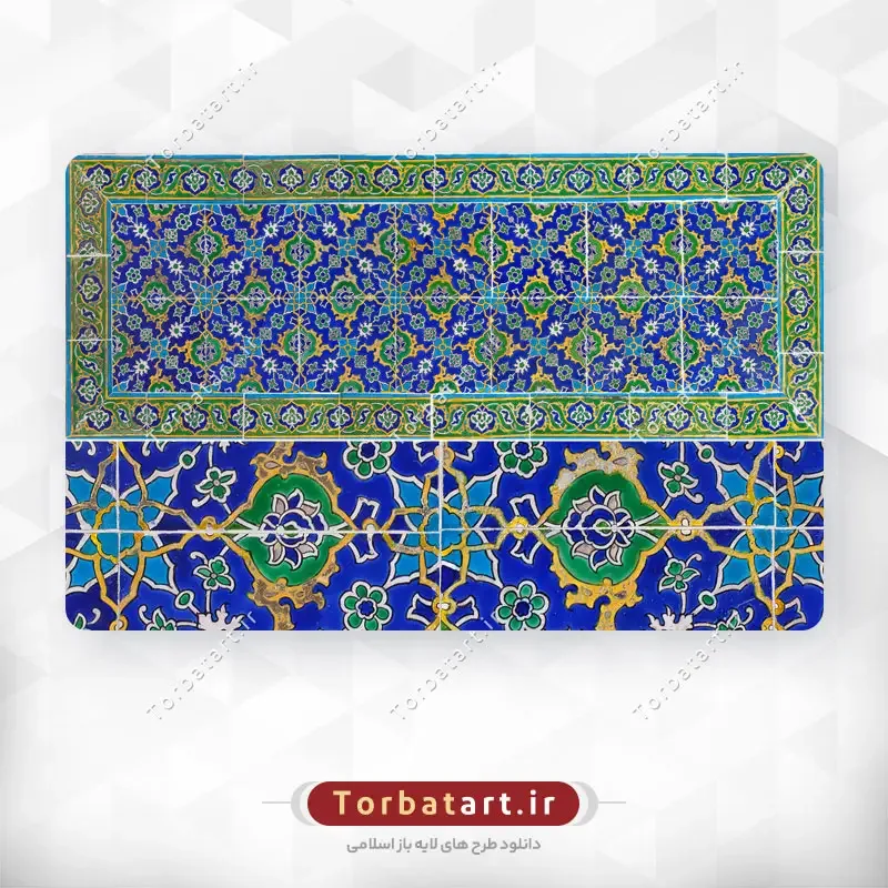 عکس کاشی کاری افقی با نقوش اسلیمی