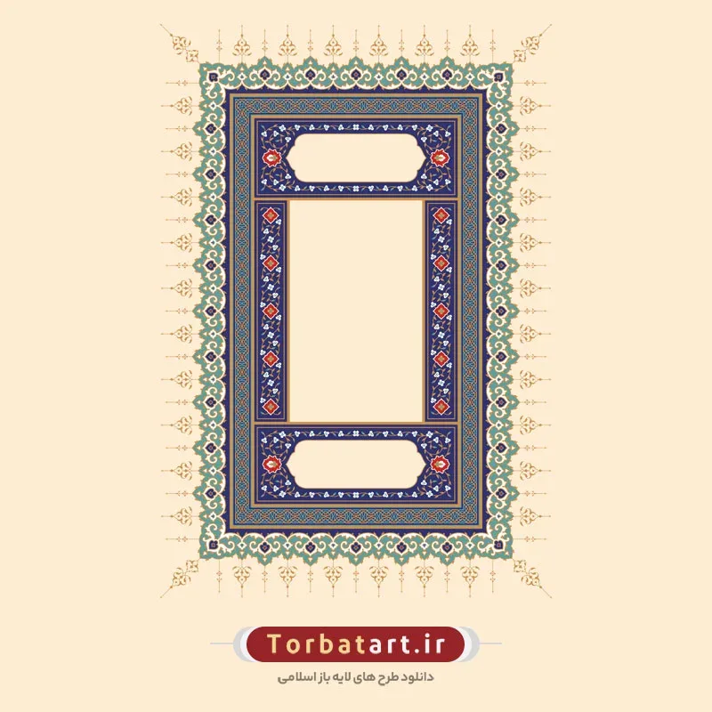 وکتور قاب تذهیب با نقوش اسلیمی
