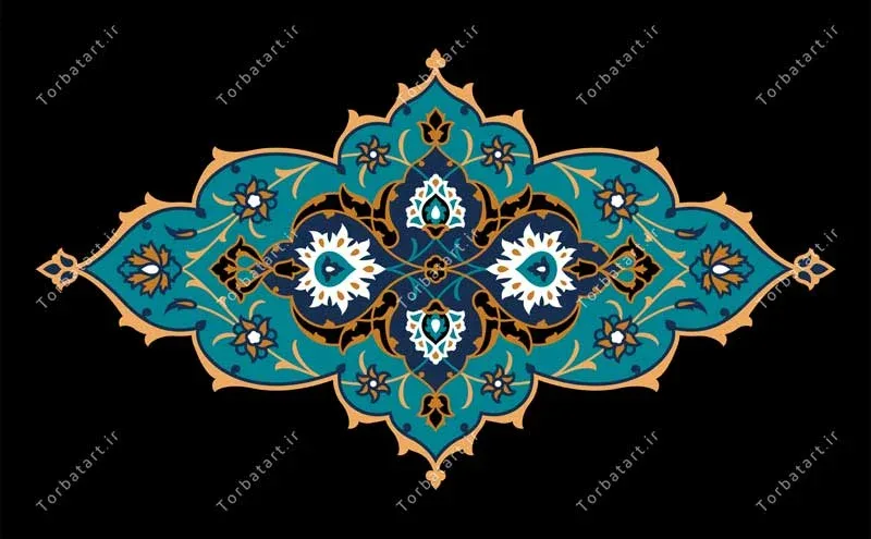 نقش تزئینی کاشی کاری به صورت وکتور — تصویر 2