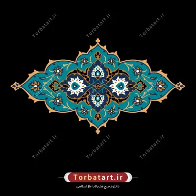 نقش تزئینی کاشی کاری به صورت وکتور