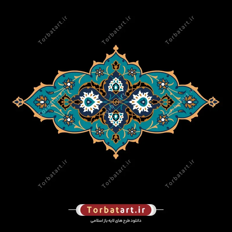 نقش تزئینی کاشی کاری به صورت وکتور