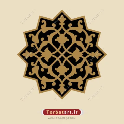 وکتور شمسه با نقوش اسلیمی سنتی