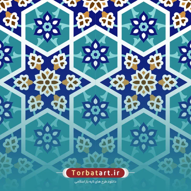 وکتور کاشی کاری فیروزه ای