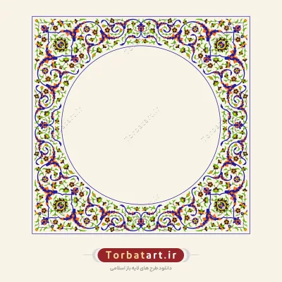 قاب اسلیمی با نقوش گل و بوته