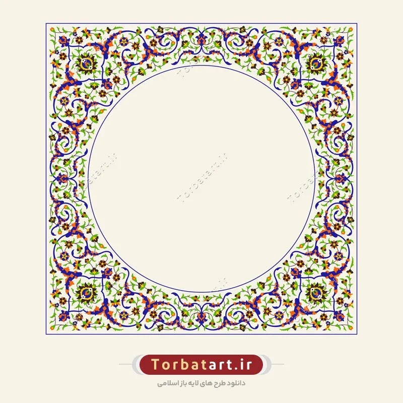 قاب اسلیمی با نقوش گل و بوته