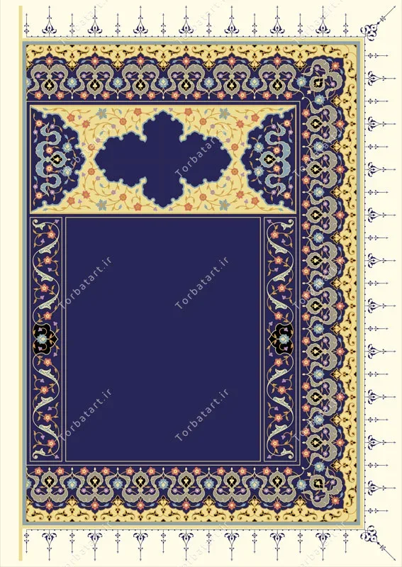 وکتور قاب تذهیب با نقوش سنتی — تصویر 2