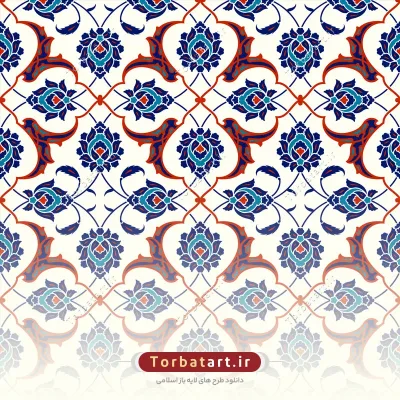 پترن اسلیمی با گل شاه عباسی