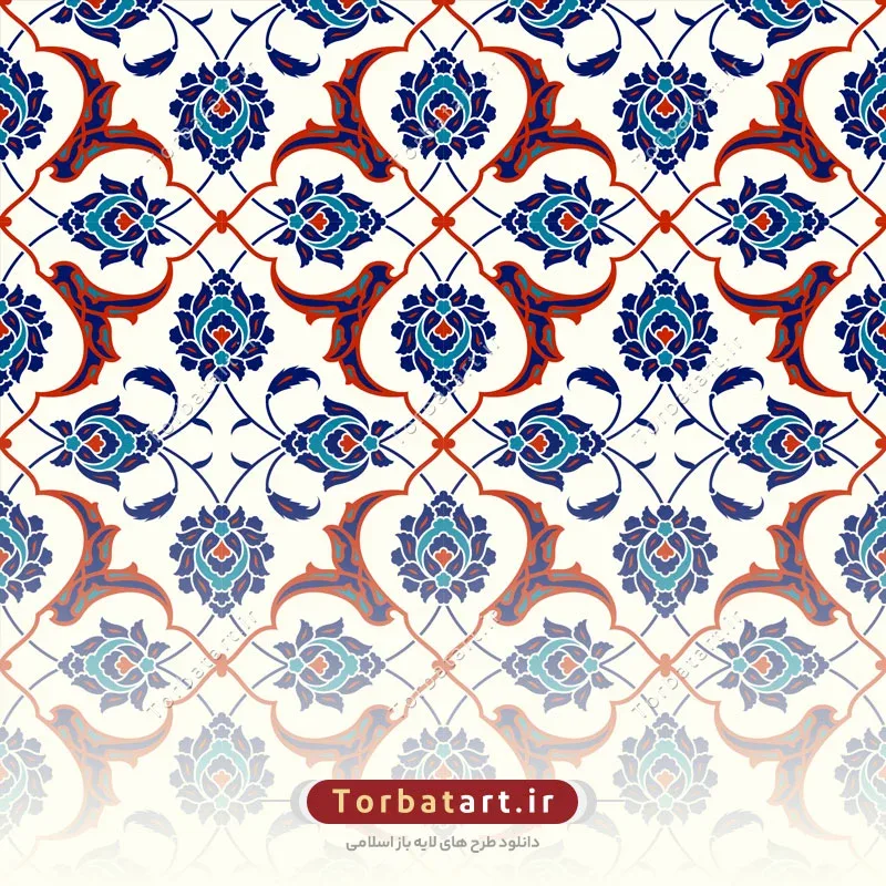 پترن اسلیمی با گل شاه عباسی