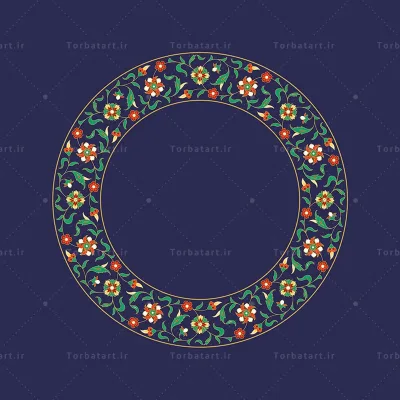 قاب گل و بوته مدور