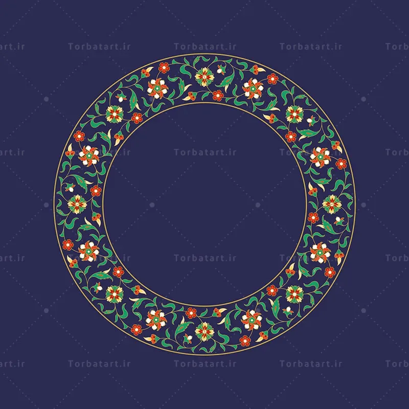 قاب گل و بوته مدور