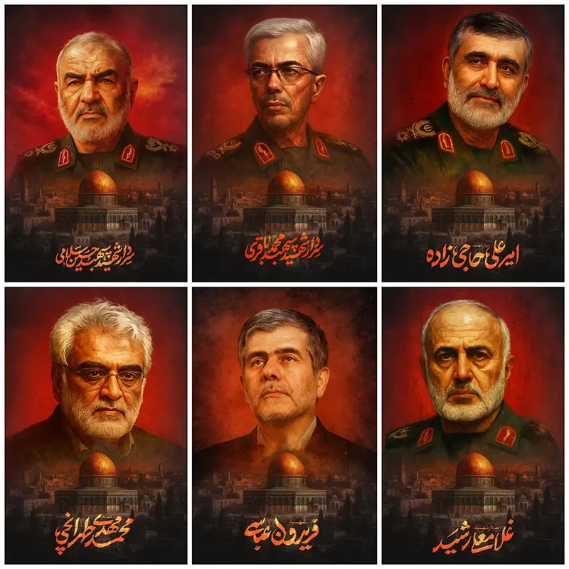 مجموعه پوسترهای شهادت فرماندهان سپاه و دانشمندان هسته ای