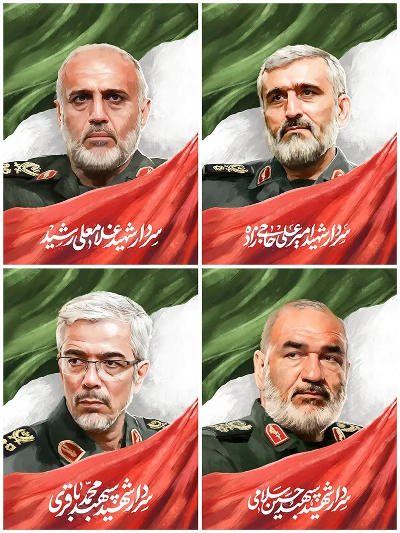 تصویرسازی سرداران شهید حملات تروریستی اسرائیل