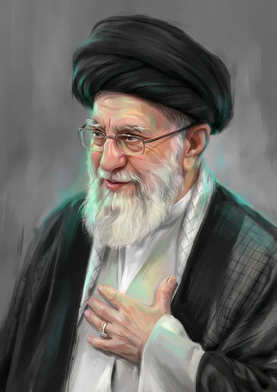 پرتره شهید آیت الله العظمی خامنه‌ای
