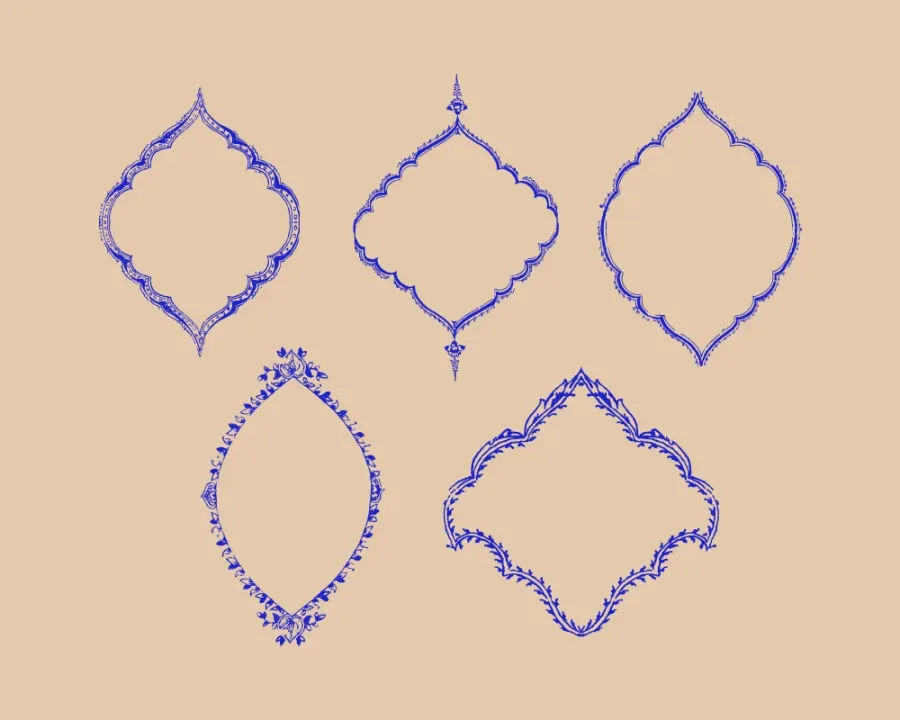 مجموعه وکتور قاب های چاپ سنگی