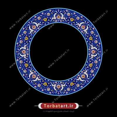 قاب دایره ای با طرح نقوش کاشی