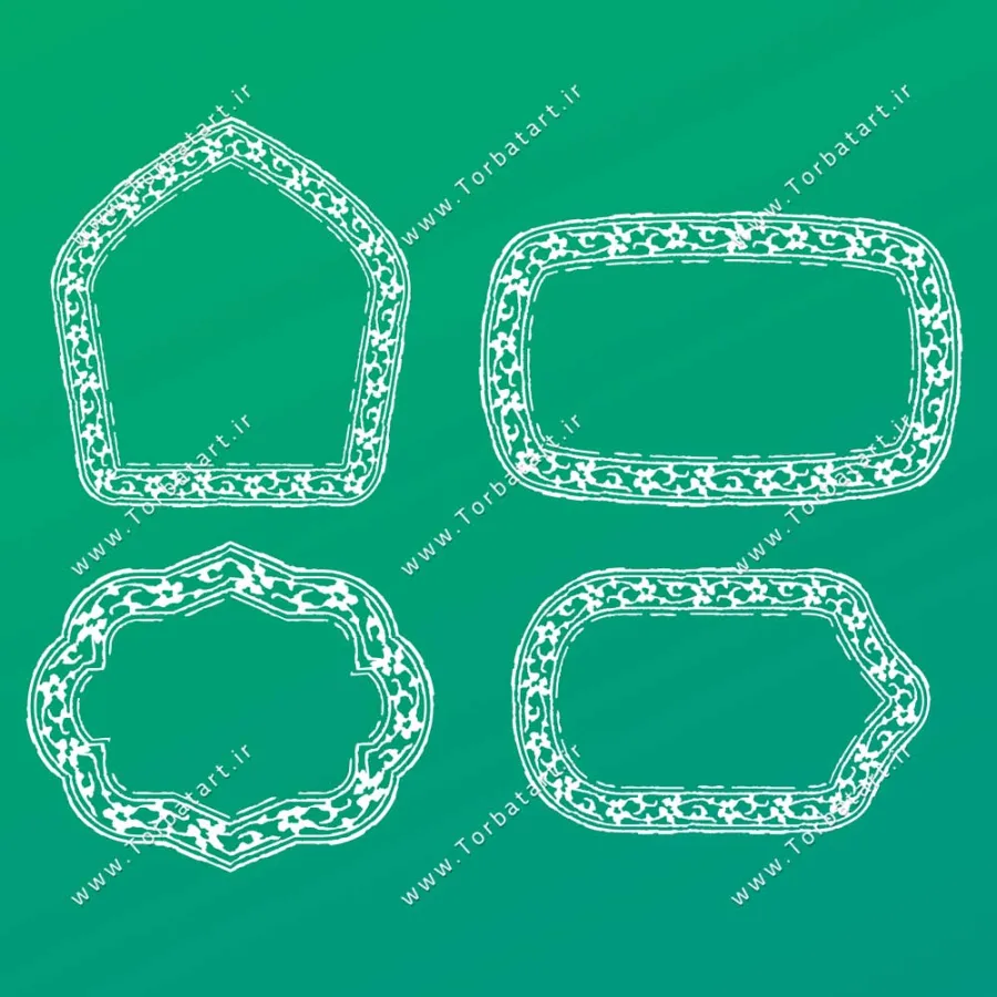 12 عدد وکتور قاب و کادر اسلیمی – بخش نهم — تصویر 3