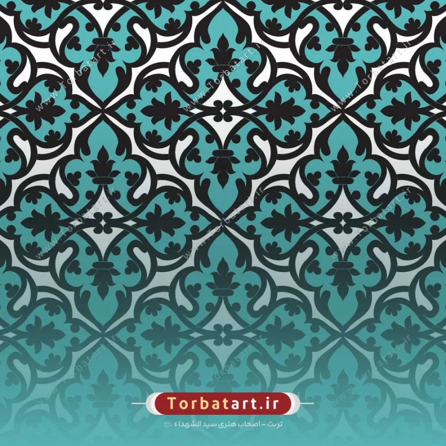 وکتور اسلیمی کاشی فیروزه ای