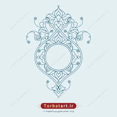 وکتور تزئینی قاب اسلیمی