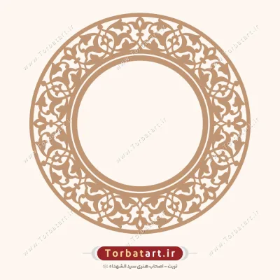 وکتور قاب اسلیمی گل و بوته مدور (3عدد)