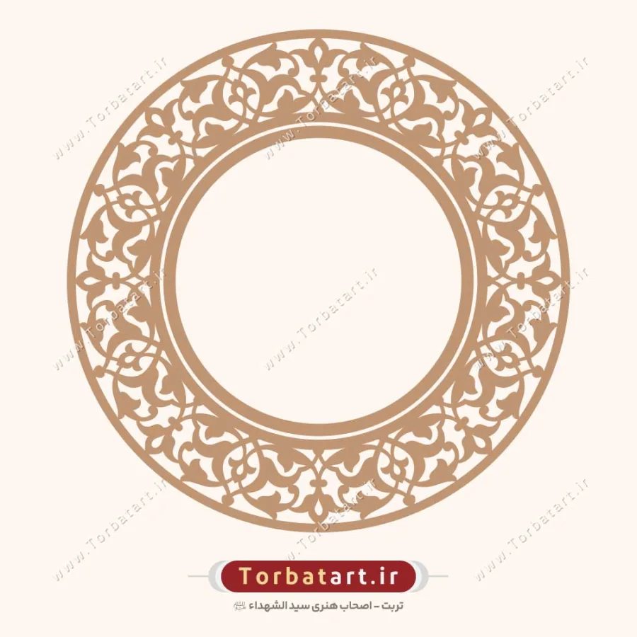 وکتور قاب اسلیمی گل و بوته مدور (3عدد)