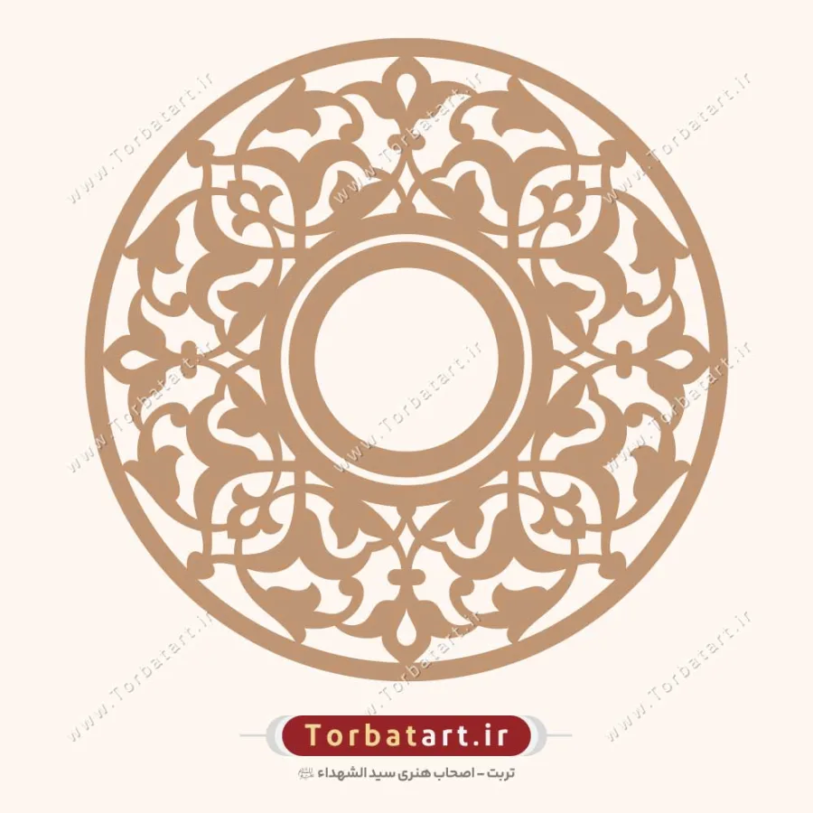 وکتور قاب اسلیمی گل و بوته مدور (3عدد) — تصویر 3