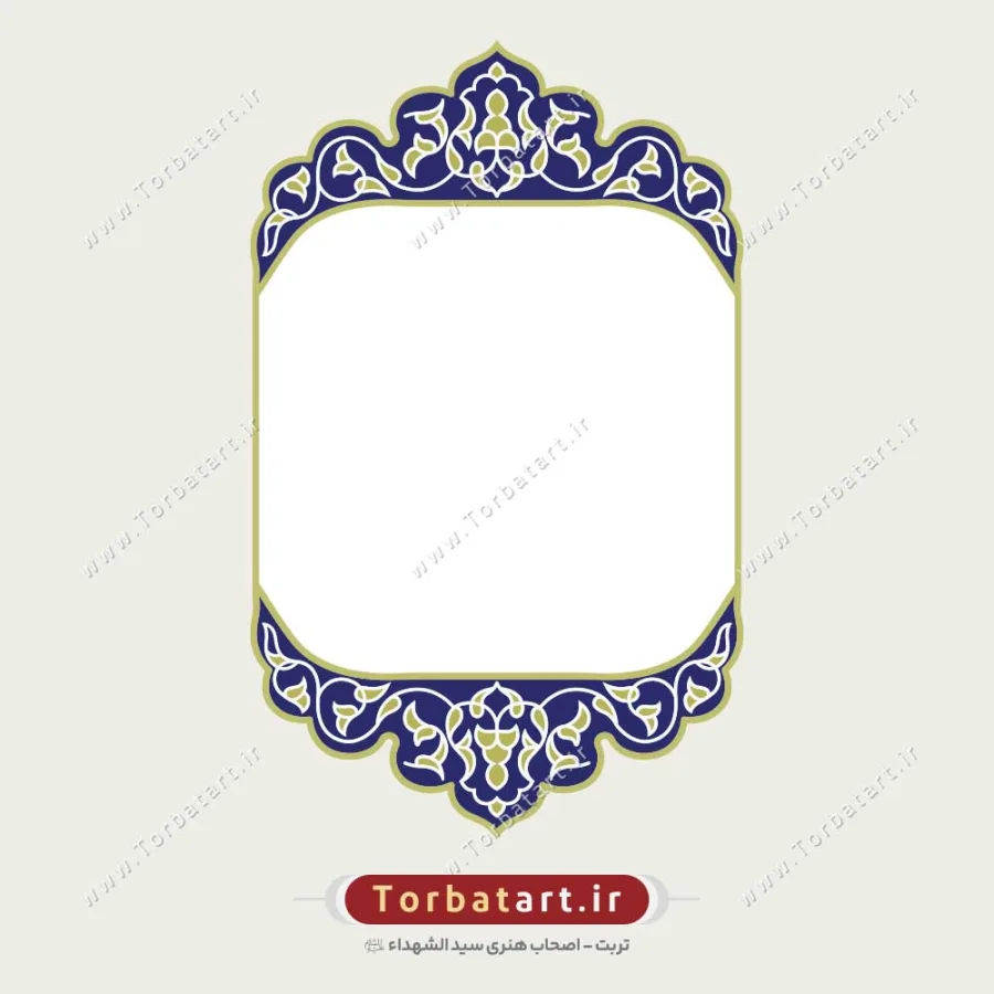 وکتور کادر اسلیمی عمودی با نقوش تزئینی