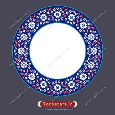 نقش اسلیمی مدور با طرح گل و بوته