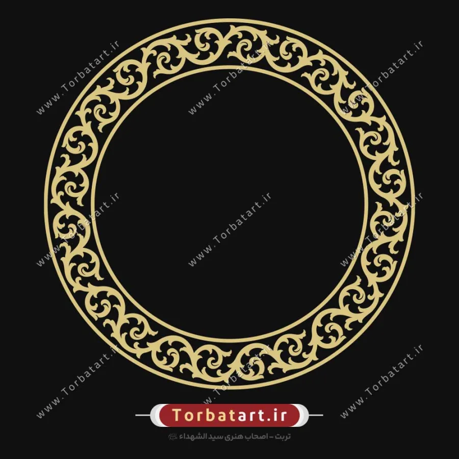 قاب دایره با نقش گل اسلیمی