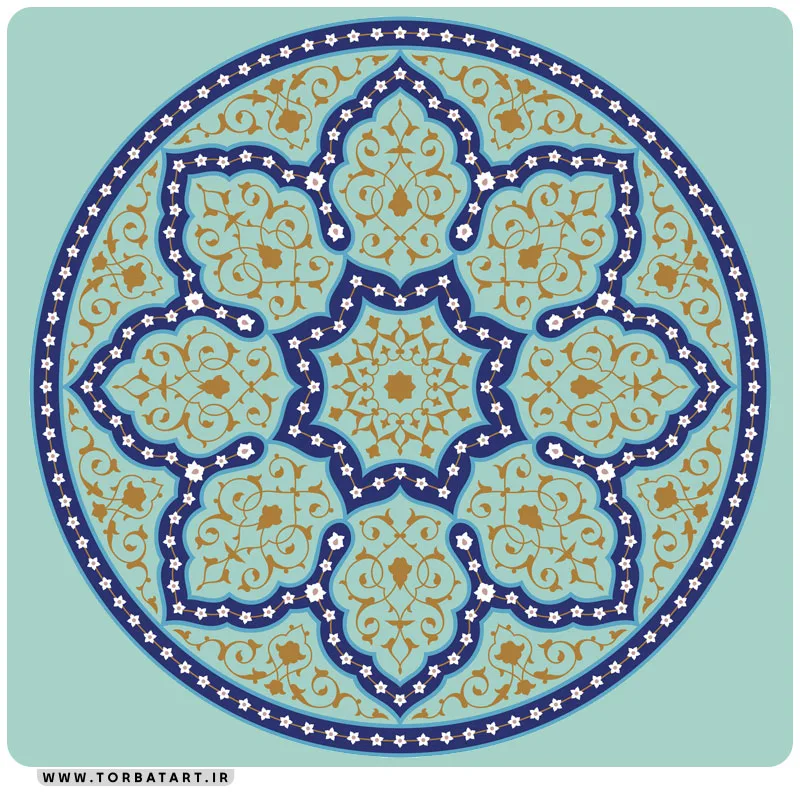 نقش وکتور اسلیمی شمسه