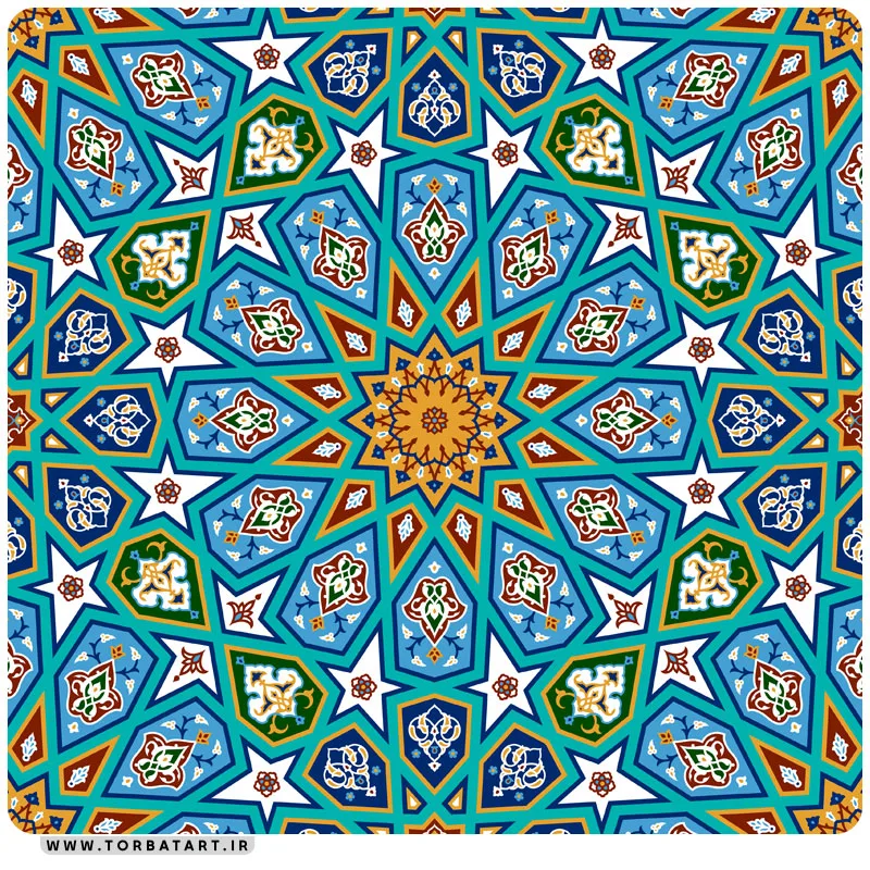 وکتور اسلیمی طرح کاشی